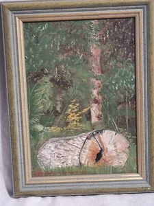 "Log-Seat in Eastwood" Oil by David Wilson 2006 22 x 16 cm (26) - Picture 1 of 13