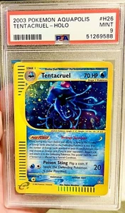 2003 Pokemon Tentacruel ๐๐ชผH26/H32 Aquapolis Holo ๐ PSA 9 Mint **SWIRL** - Picture 1 of 6