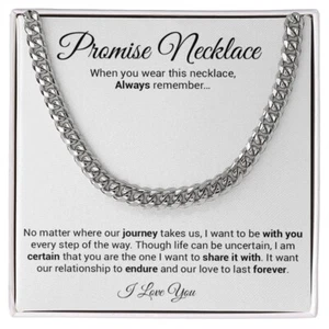 Promise Necklace For Him, Boyfriend Promise Necklace, Gift For Boyfriend - Picture 1 of 12