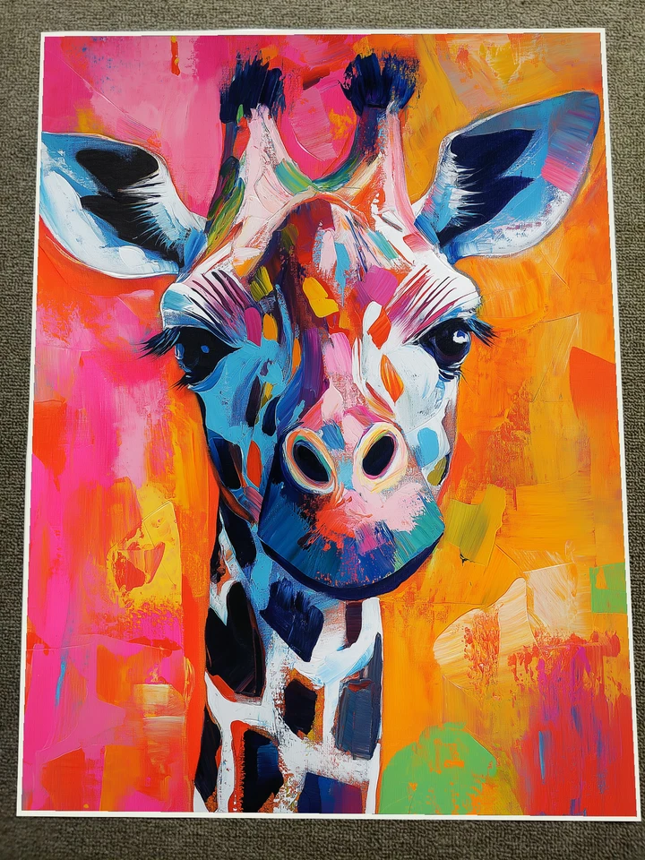 Pôster de pintura pop art girafa brilhante 18x24 polegadas - Imagem 1 de 1