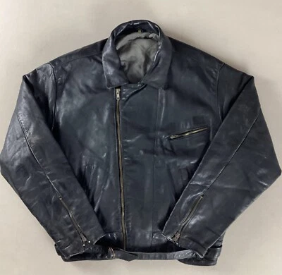 Vintage Leather Biker Jacket Motorcycle Jacket Size M - Image 1 of 4