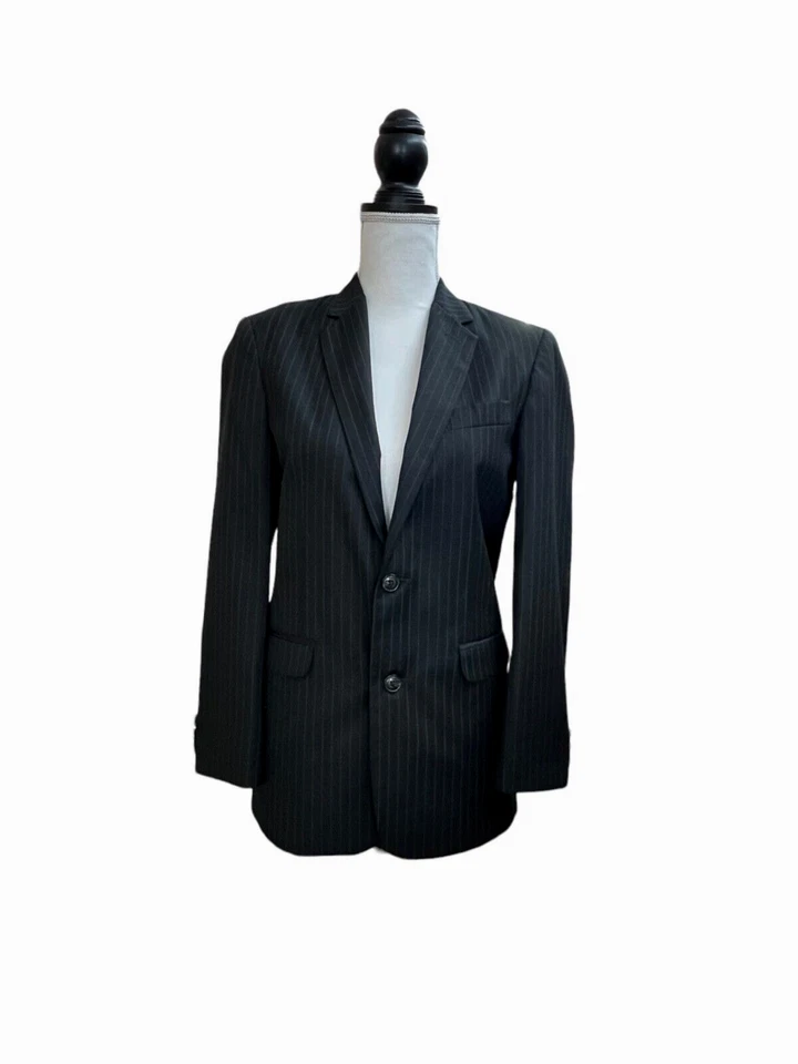 Chaps Youth Boys Black Pinstripe 2-Piece Jacket Pant Suit Set 16R - Image 1 of 4