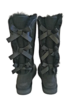 UGG TALL BAILEY BOW II TRIPLE TRIPLET BLACK WOMEN USA 10 / EU 41 / UK 8 - Image 1 of 4