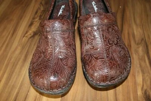 Thom McAn 40425 Toronto braune geblümte Paisley Damen-Clog-Absatzschuhe Größe 7,5 M - Bild 1 von 6