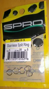 Spro SSTLSRN-5-5 Size 5 Stainless Split Rings 25 lb test Qty 5 - Picture 1 of 1