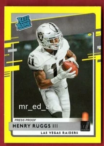 Henry Ruggs III Yellow Press Proof Rated Rookie RC 2020 Donruss 308 LV Raiders 3 - Bild 1 von 1
