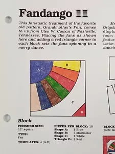 Spinning Spools Quilt Pattern FANDANGO + Uncut Flexible Plastic Template - Picture 1 of 4
