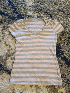 gap mujer cuello en V medio manga corta camisa rayas - Imagen 1 de 3