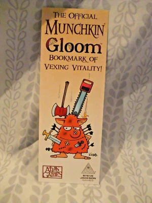 FREE SHIPPING Munchkin Gloom Vexing Vitality Promo Bookmark - 2017 Gen Con 50 - Image 1 of 3
