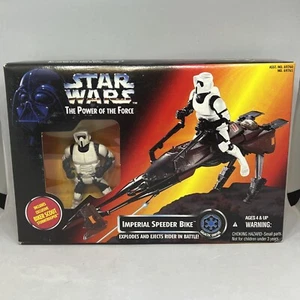 Kenner Star Wars The Power of the Force Imperial Speeder Bike w/ Biker Scout NEW - Picture 1 of 10