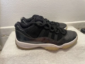 Nike Jordan 11 Retro Low Barons schwarz metallic silber Leder Wildleder Größe 8 - Bild 1 von 8