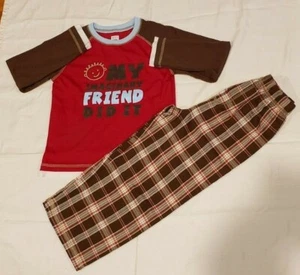EUC Carter's Comfy-fit Boys 2 Piece Pajamas, Size 5 My Imaginary Friend Did It - Picture 1 of 3