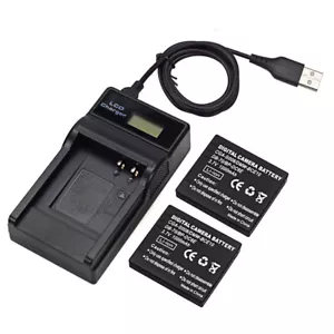 2 Battery +USB Charger for Panasonic DMC-FX55 DMC-FX500 DMC-FS3 DMC-FS5 DMC-FS20 - Picture 1 of 12