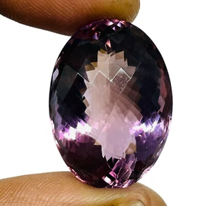 VVS 48 Cts Natural Amethyst 28.5x20.5mm Oval Cut Huge Pendant Size Gemstone - Picture 1 of 10