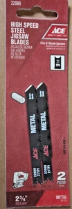 JIGSAW BLADE 2PK. ACE HIGH SPEED STEEL 21 TPI #22989 NEW - Picture 1 of 2