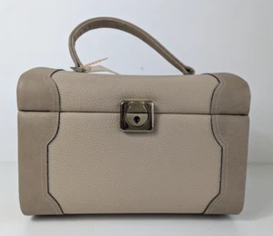 Vintage Astor Safe Vanity Case & Key Beige Made Germany (GDR) H:22 W:30 D:22cm - Picture 1 of 15