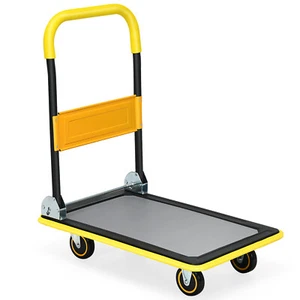 Folding 330LBS Rolling Flatbed Cart Hand Platform Truck Push Dolly - Picture 1 of 12