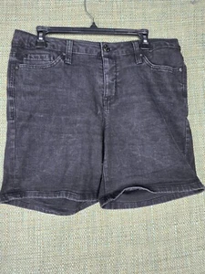 Seven 7 Womens Jeans Size 8 Black Shorts Denim - Picture 1 of 11