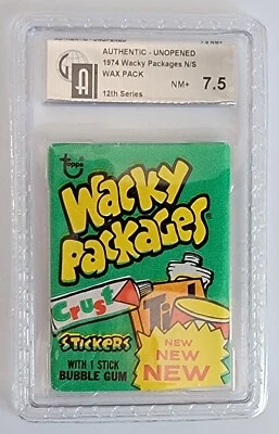 Wacky Packages 1975 serie 12 paquete sin abrir graduado Gai 7,5 casi nuevo+ Foto 1 de 2