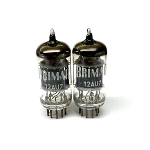 M.Pair 12AU7 ECC82 Short Grey Plate O Getter NOS Brimar UK Valve Tubes (AAV12) - Picture 1 of 2