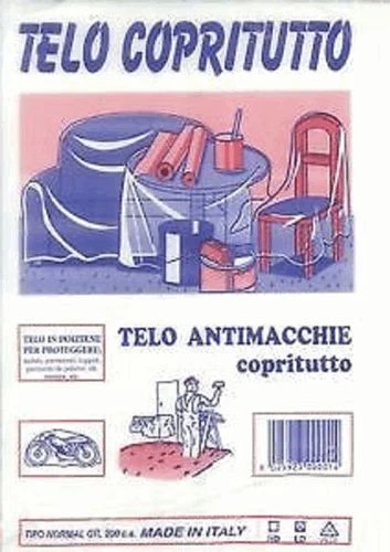 TELO COPRITUTTO MT.4X4 POLIETILENE PROTETTIVO PITTURA MULTIUSO   PZ.1 - Immagine 1 di 1