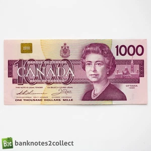 CANADA: 1 x 1,000 Canadian Dollar 1988 Banknote. - Picture 1 of 3