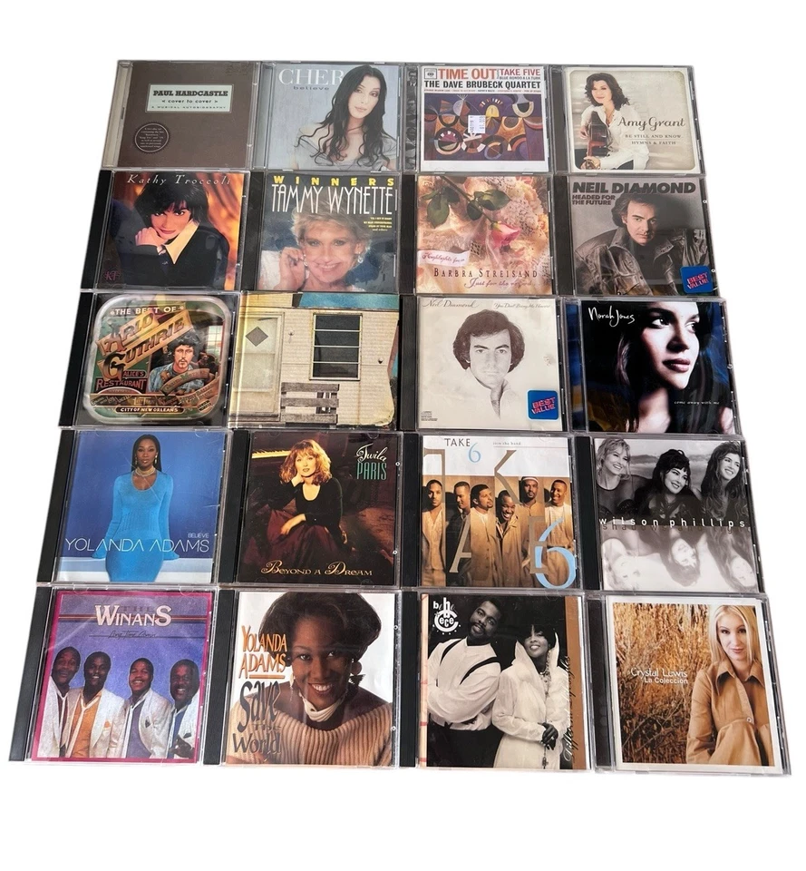 Easy Listening Soul R&B 20 CD Lot Neil Diamond Cher Amy Grant Norah Jones Winans Foto 1 de 4
