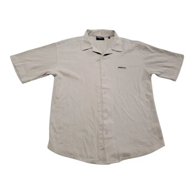 Fear of God Essentials Short Sleeve Button Up Shirt Adult XL Beige  - Image 1 of 4