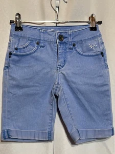 Girls Justice Premium Light Blue Denim Bermuda Shorts Size 8S Adjustable Waist C - Picture 1 of 20
