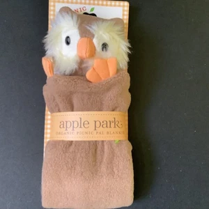 Apple Park Owl Bio Picknick Pal Blankie - Neu mit Etikett - natürlich hypoallergen - Bild 1 von 6