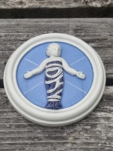 Ceramic Plaque after Andrea Della Robbia Baby of Clay Niccacci Deruta Italy 11cm - Picture 1 of 9
