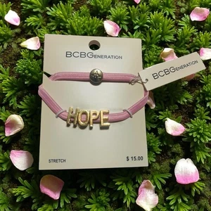 BCBG Hope Friendship Affirmation rosa Stretch-Armband UVP 15 $ - neu - Bild 1 von 5