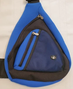 Body Glove Sling Pack Bolsa de Equipo Correa Ajustable, Bolsillos con Cremallera, Azul y Negro - Imagen 1 de 12