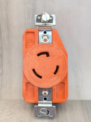 Receptáculo de bloqueo Arrow Hart AHIG6200 20A 125V 2P 3W naranja NEMA L5-20R salida Foto 1 de 4