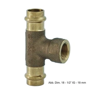 Viega Sanpress T-Stück mit IG, aus Rotguss, Modell 2217.2, 15 x 1/2" x 15 mm - Bild 1 von 1