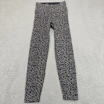 Leggings Athleta Mujer Pequeños Grises Negros Estampado Animal Tiro Alto Yoga Pantalones Gimnasio Foto 1 de 4