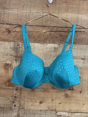 Sujetador Cacique para mujer 42D verde azulado lunares verdadero abrazo camiseta ligeramente forrada con aros Foto 1 de 4
