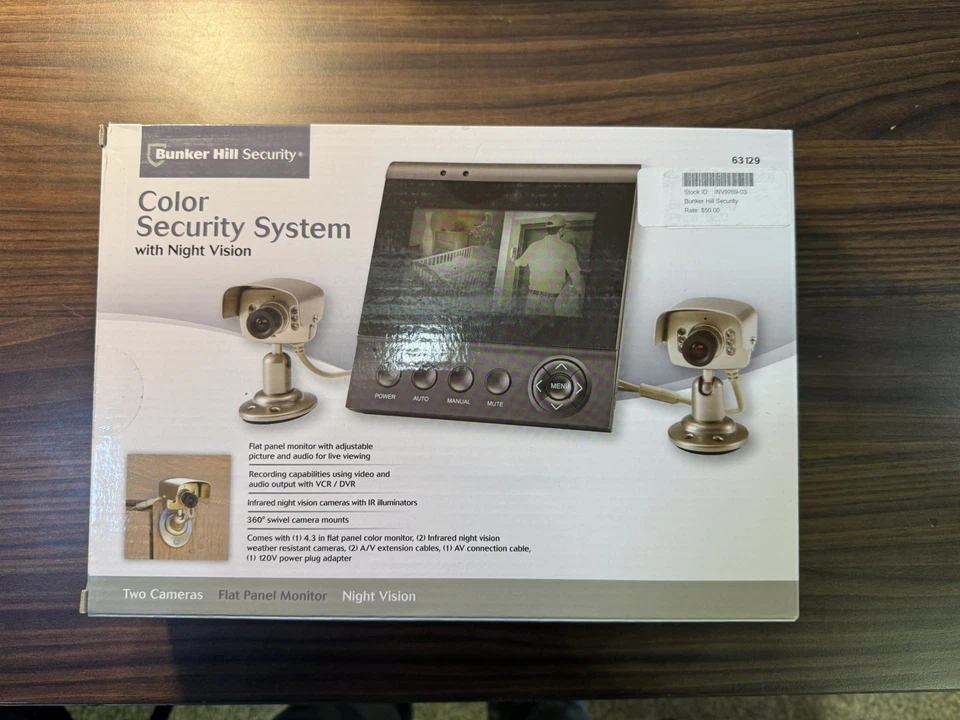 全新 Bunker Hill 彩色安全系统 2 摄像头 夜视和面板监视器 — 第 1/4 张图片
