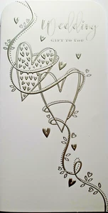 Tarjeta billetera de regalo de boda para usted corazones de plata tarjeta de cupón de regalo - Imagen 1 de 3