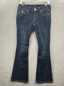 True Religion Jeans Women 28 Joey Low Rise Flare Twisted Seam Stitch Flap Pocket - Picture 1 of 17