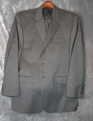 Traje Lauren Ralph Lauren 44R Gris Carbón Lana Laine Pantalones 36x30 Plisado Puños Foto 1 de 4