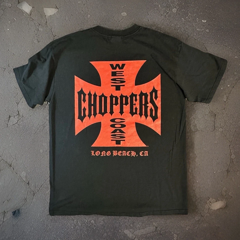 Camiseta Red Anvil Bar Y2K West Coast Choppers Negra y Roja Para Hombre LG Excelente Foto 1 de 4