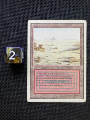 Badlands – Revised Edition – Dual Land – Vintage MTG – MP – Authentic – - Image 1 of 2