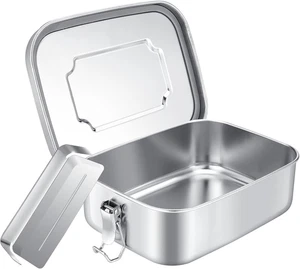 Lunch Box in Acciaio Inossidabile Con 2 Scomparti, Divisorio Mobile a Tenuta Sta - Foto 1 di 12