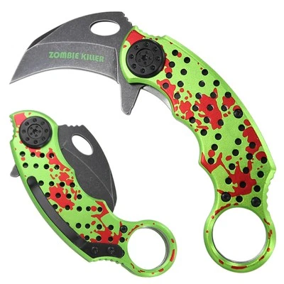 Cuchillo Karambit Primal Fear de 5,5" - Asistente táctico de resorte plegable asesino de zombis Foto 1 de 4