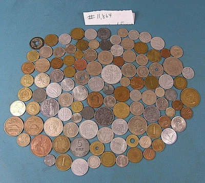 Antq & Vntg Foreign Coins Lot of 112 Mixed Metal Coins Circulated Very Nice Cond - Image 1 of 4