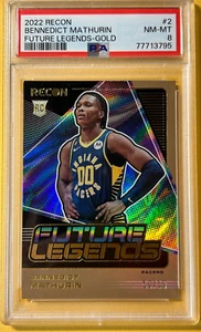 2022 PANINI RECON FUTURE LEGENDS GOLD SSP #10/10 PSA 8 ROOKIE BENNEDICT MATHURIN - Picture 1 of 2