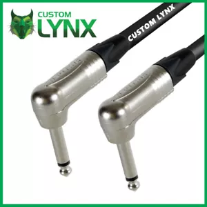 Neutrik Patch Cable. Angled Guitar Effects Pedal Patch Lead. Mono 6.35mm 1/4" TS - Picture 1 of 11