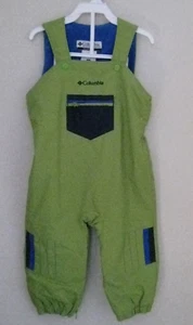 Pantalones de esquí Columbia para nieve con tirantes talla 2T ajustables verde lima/azul - Imagen 1 de 8