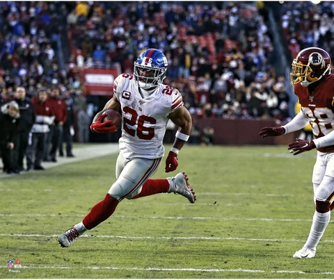 Saquon Barkley New York Giants Unsigned Fantasy Football Hero Running Photograph Cover